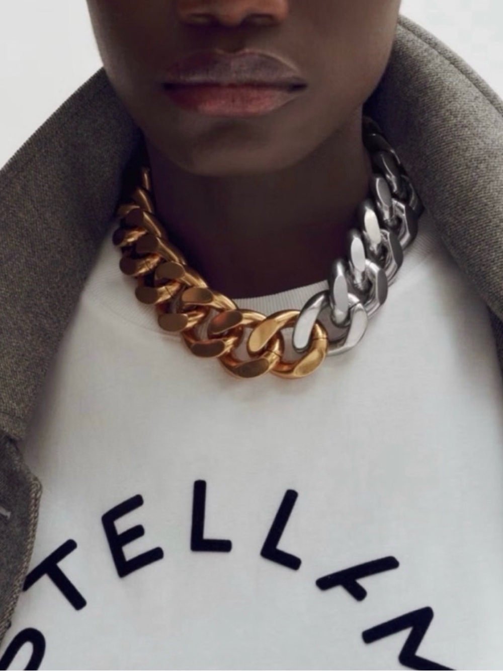 Stella McCartney Two-Tone Gold & Silver Chunky Chain Necklace